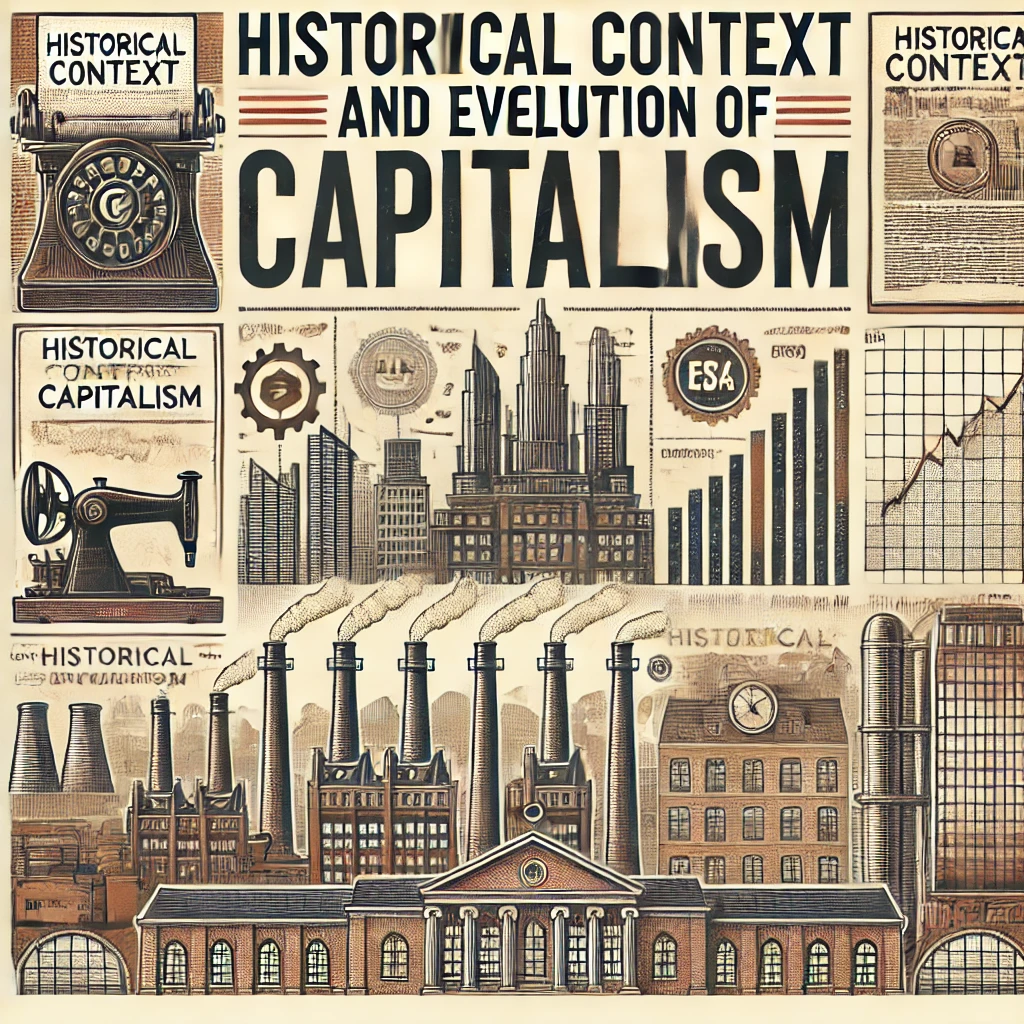 The image features a timeline, historical documents, old industrial factories, and modern city skylines. The title is displayed in clear, professional typography against a vintage yet modern design, reflecting the historical and educational nature of the content.